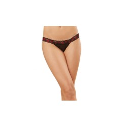 Panty dentelle et strappy - DG1424BLK