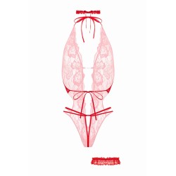 Ensemble body ouvert Renee rouge - Christine