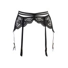 Porte-jarretelles tulle et dentelle noir V-10712 - Axami