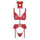 Ensemble 5 pièces Bondage Red Lace Kiss 243 - Kissable