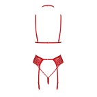 Ensemble 5 pièces Bondage Red Lace Kiss 243 - Kissable