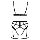 Set lingerie BDSM harnais noir - Cotelli Lingerie