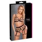 Set lingerie BDSM harnais noir - Cotelli Lingerie