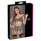 Ensemble coquin ouvert 3 pièces gris - Cottelli Lingerie