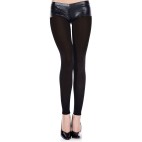 Legging noir fin opaque et uni - MH35747BLK