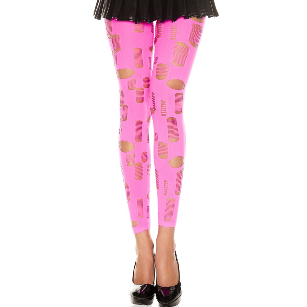 Legging rose fluo ajouré petits et grands trous - MH35472NEP