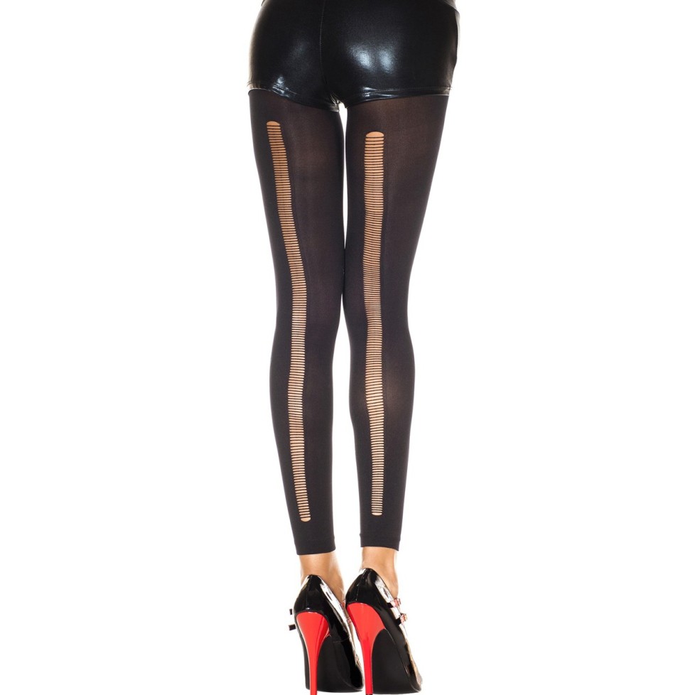 Legging noir fashion et fin ajouré sur l'arrière - MH35241BLK