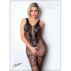 Bodystocking en fine résille noire avec laçage - Le Numéro 14 - Collection Bodystocking - CM99014