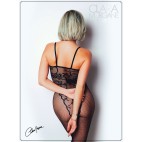 Bodystocking résille imprimé motifs floraux - Le Numéro 13 - Collection Bodystocking - CM99013