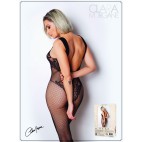 Bodystocking en dentelle noire motif floraux  - Le Numéro 8 - Collection Bodystocking - CM99008