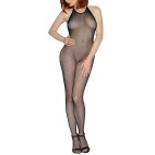 Bodystocking résille noir dos nu entre-jambes ouvert - DG0017BLK