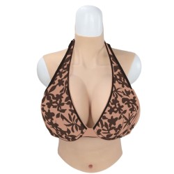 Buste long gros seins en silicone, col haut, Bonnet I