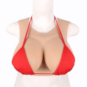 Buste faux seins, 100% silicone, encolure ronde, Bonnet F