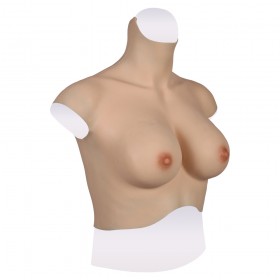 Buste faux seins new design, en silicone, col haut