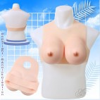 Buste faux seins 100% silicone, dos nu