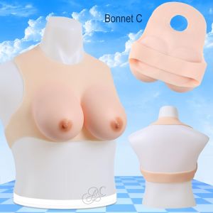 Buste faux seins 100% silicone, dos nu