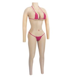 Combinaison faux seins et faux vagin en silicone