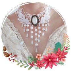 Parure gothique dentelle et perles