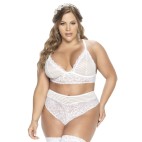 Soutien-gorge blanc et string grande taille - MAL8671XWHT