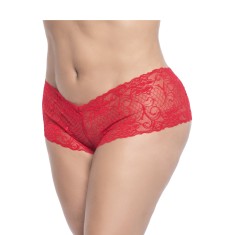 Shorty en dentelle rouge grande taille - MAL90XRED