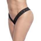 String brésilien en dentelle noir grande taille - MAL93XBLK