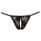 String dentelle noire ouvert à l'entrejambe - R23207621101