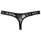 String ouvert à l'entre-jambe en dentelle noire - R2320002