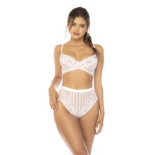 Ensemble 2 pièces blanc Emberly, soutien gorge et culotte taille haute - MAL8842WHT