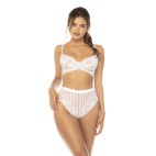 Ensemble 2 pièces blanc Emberly, soutien gorge et culotte taille haute - MAL8842WHT