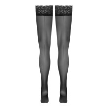 Bas autofixants noir Hold up 2 - Cotelli Legwear