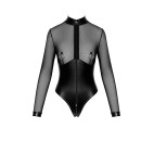 Body Edge zippé avec anneaux F321 wetlook et tulle